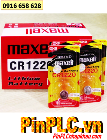 COMBO 01hộp =10vỉ (loại vỉ 01viên) Pin 3v lithium Maxell CR1220 chính hãng _Giá chỉ 435.000/Hộp